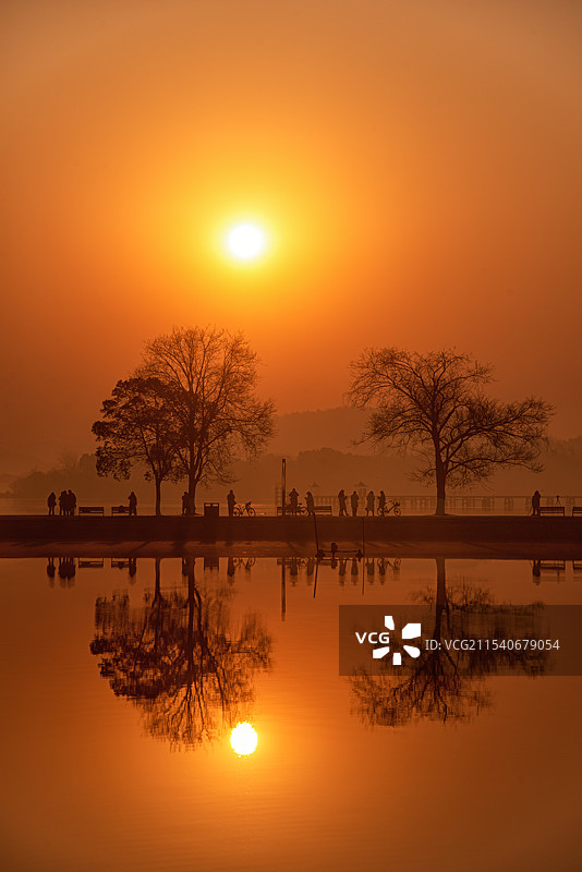 武汉东湖友格岛日出图片素材