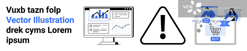 商业绩效分析警告标志和电子邮件图片素材