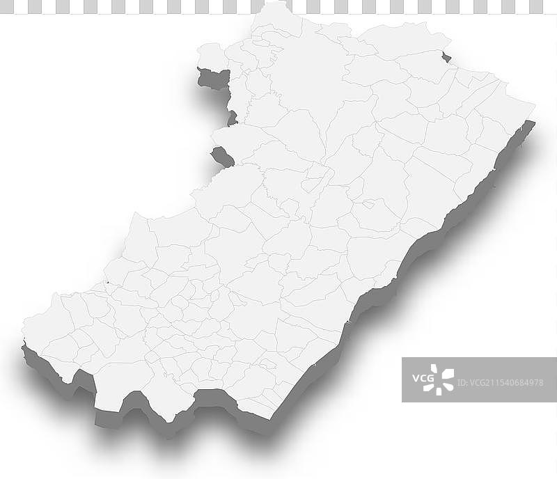 卡斯特利翁的3D等距地图图片素材