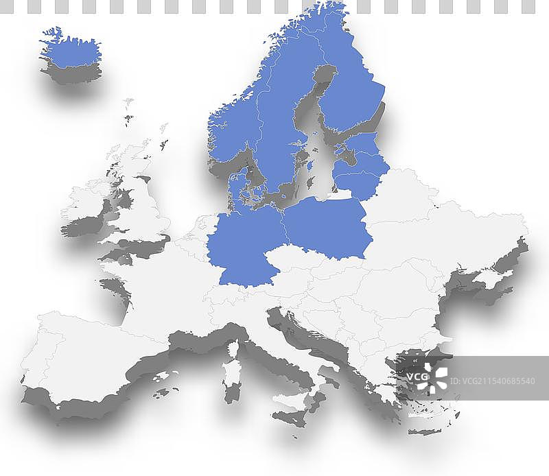 波罗的海国家理事会的地理位置图片素材