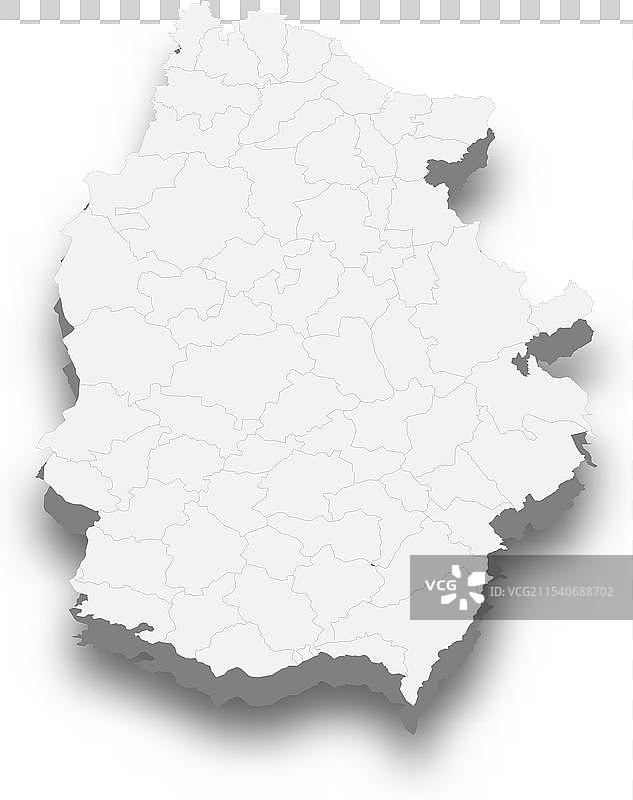 西班牙卢戈省的3D等距地图图片素材