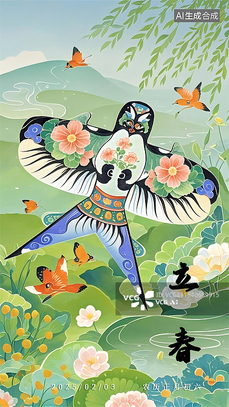 【AI数字艺术】立春海报模板图片素材