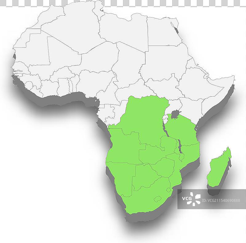 南部非洲发展共同体的位置图片素材