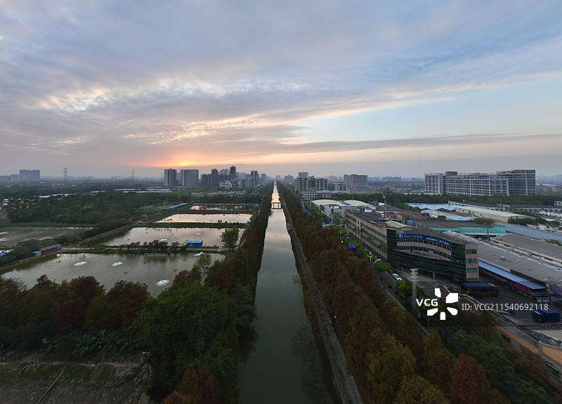 顺德伦教羊大路晚霞图片素材