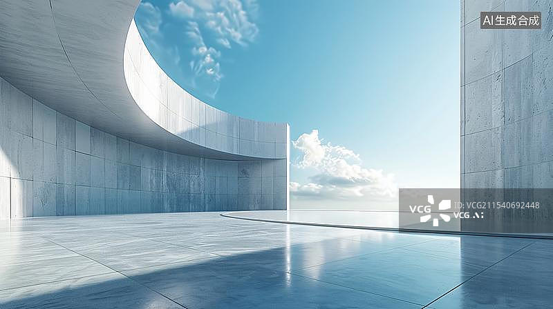 【AI数字艺术】3D现代城市建筑及广场空地背景图图片素材