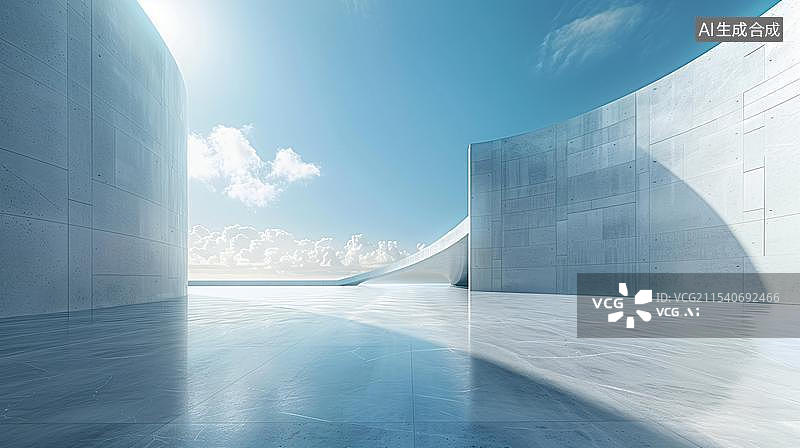 【AI数字艺术】3D现代城市建筑及广场空地背景图图片素材