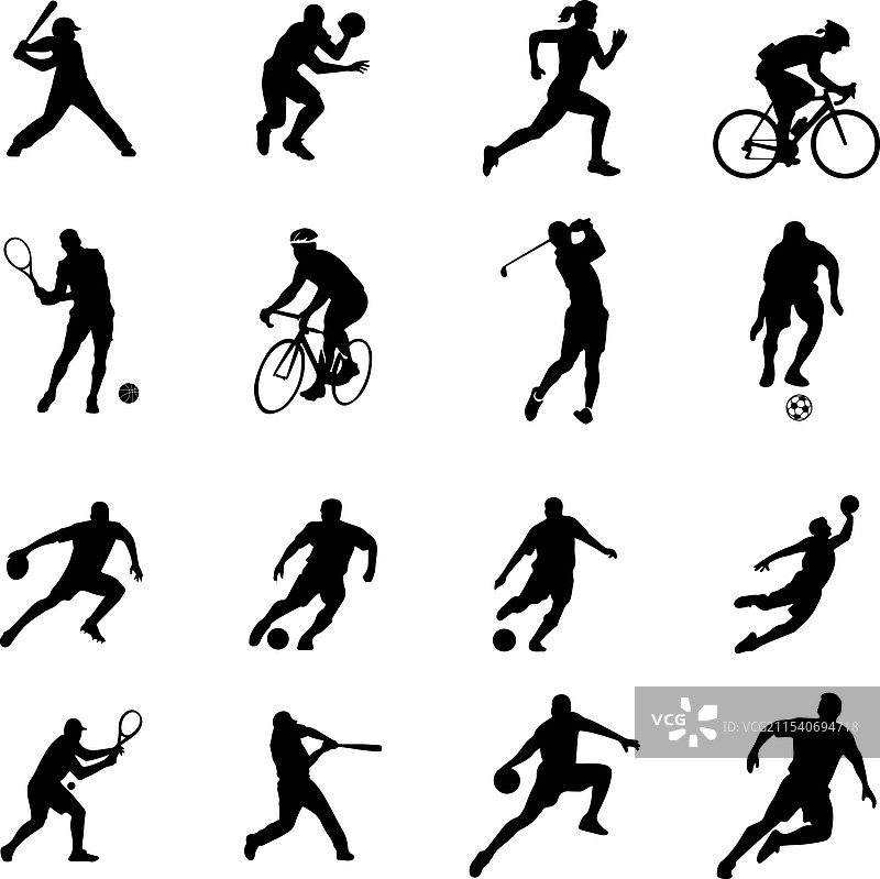 运动图标剪影套装图片素材