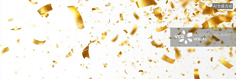 【AI数字艺术】奢华的散落金箔置于纯白背景上，完美的背景素材，展现精致细节、高清摄影和专业构图。图片素材