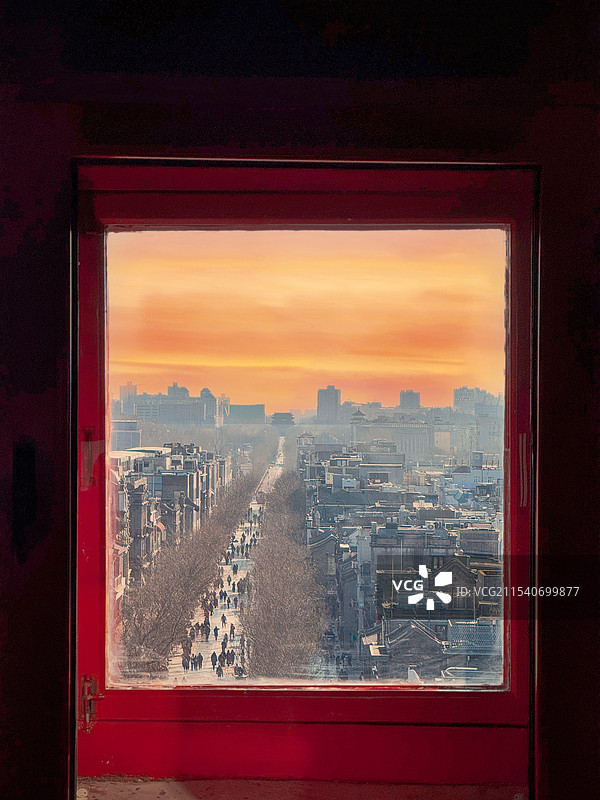 正阳门上看永定门图片素材