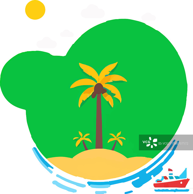 巴巴多斯岛沙滩上的沙滩小道和游轮图片素材