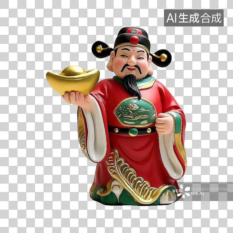 【AI数字艺术】非遗面塑风格财神爷元素图片素材