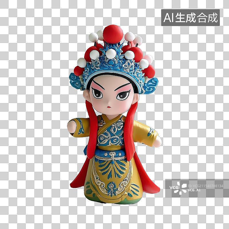 【AI数字艺术】非遗面塑风格戏剧人物元素图片素材