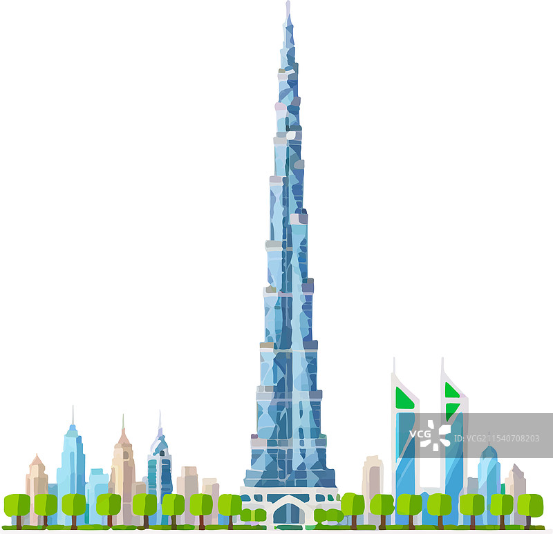 迪拜哈利法塔独特的建筑设计图片素材