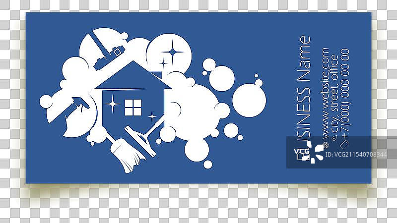 蓝色水泡和工具名片图片素材