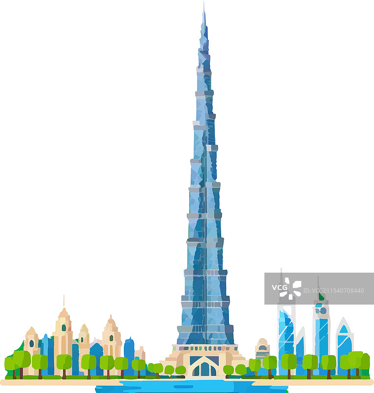 哈利法塔，世界著名的建筑摩天大楼图片素材