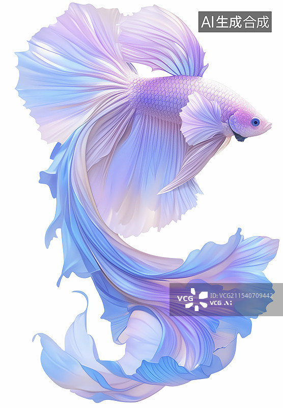 【AI数字艺术】孔雀鱼紫色插画图片素材