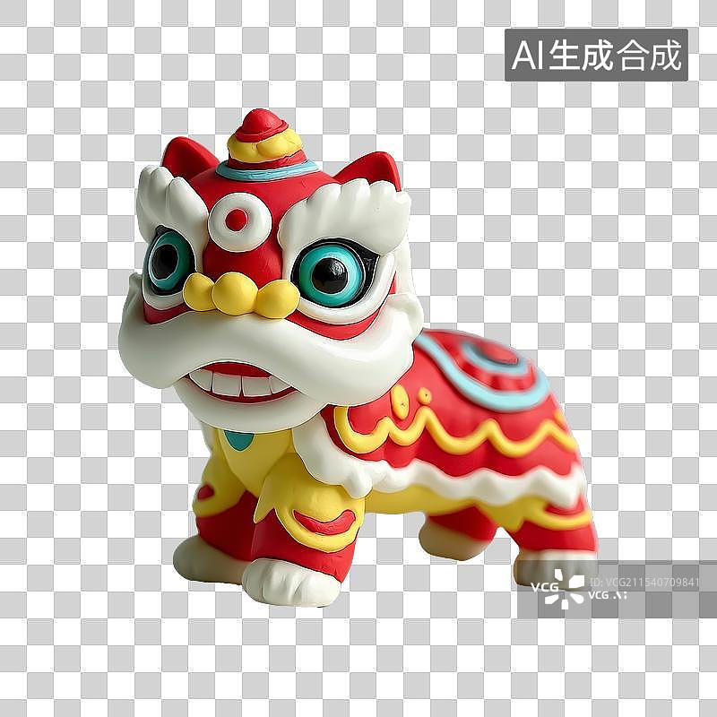 【AI数字艺术】非遗面塑风格醒狮元素图片素材