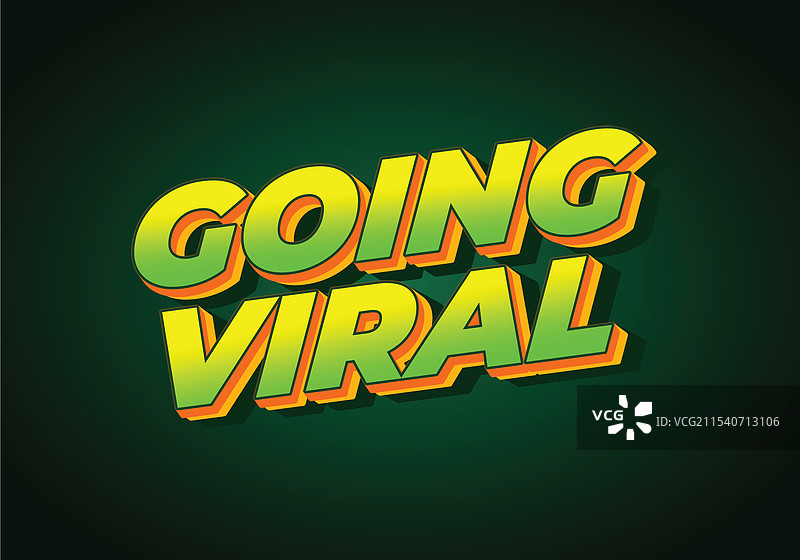 引人注目的颜色和病毒式传播文本效果图片素材
