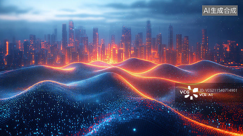 【AI数字艺术】科技感城市主题，智慧城市图片素材