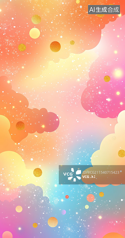 【AI数字艺术】云和星星的梦幻风景图片素材