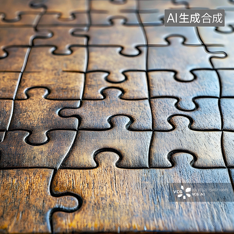 【AI数字艺术】桌上拼图的特写镜头图片素材