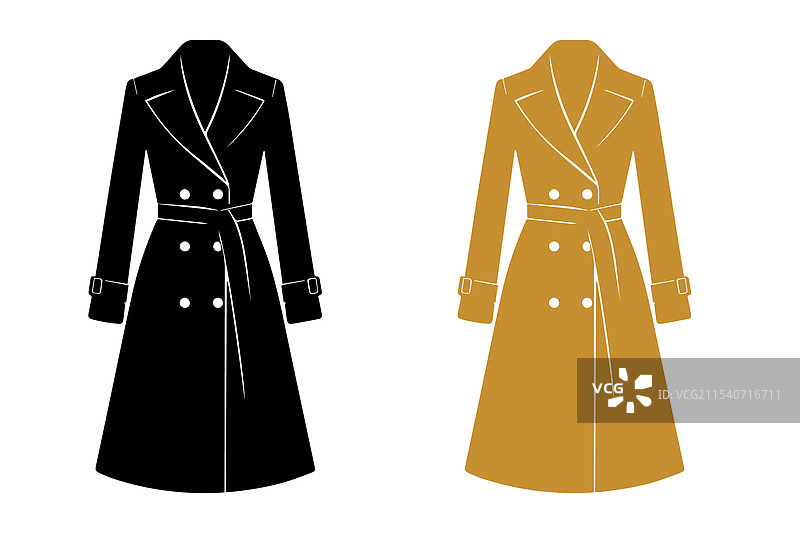 女性长外套轮廓图片素材