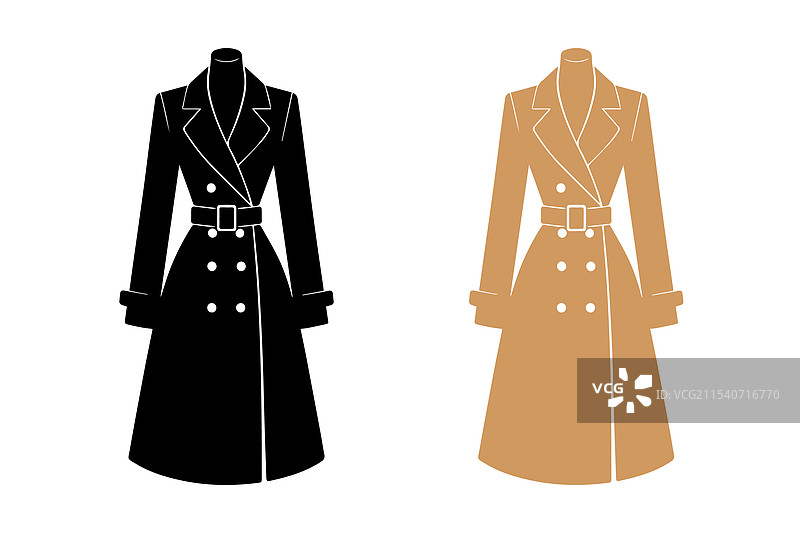 女性长外套轮廓图片素材