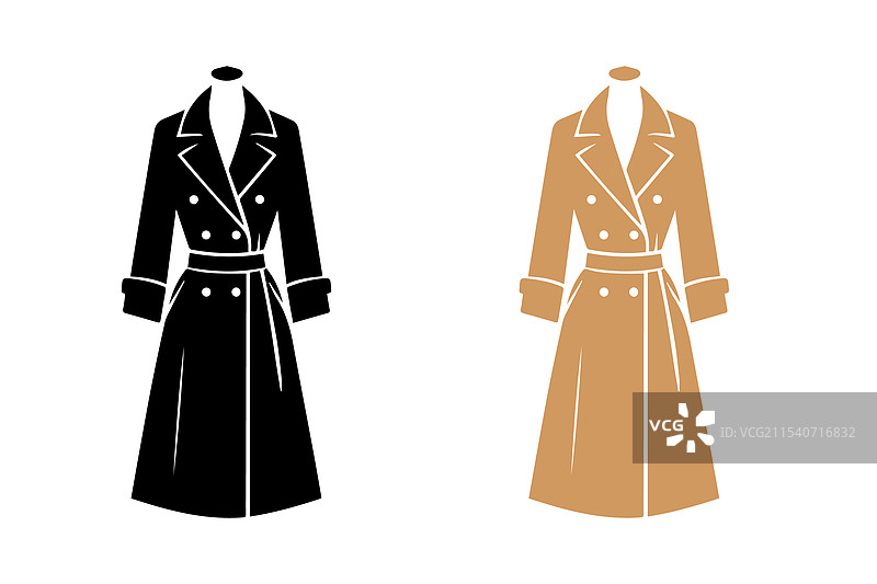 女性长外套轮廓图片素材