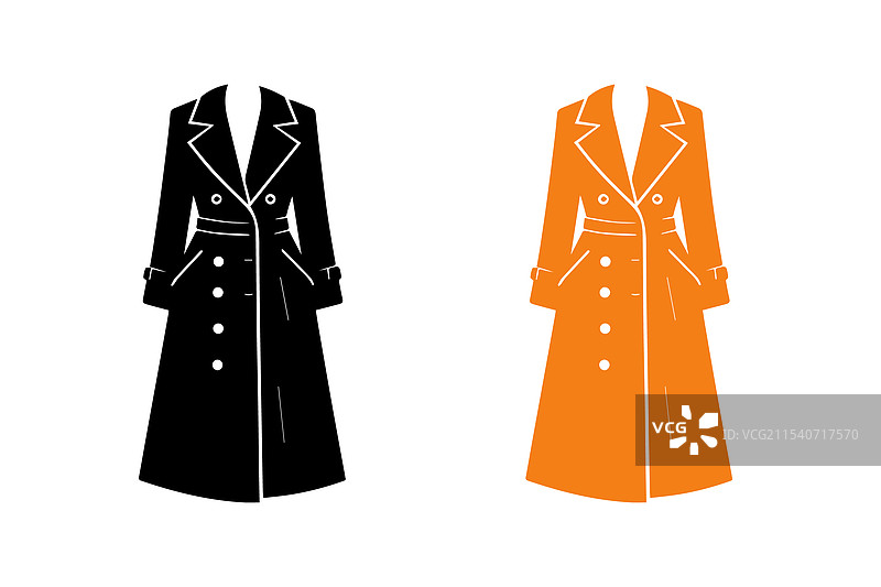 女性长外套轮廓图片素材