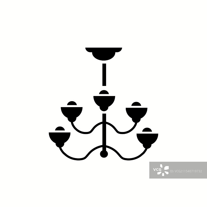 一个美丽的吊灯，适合安装在天花板上图片素材