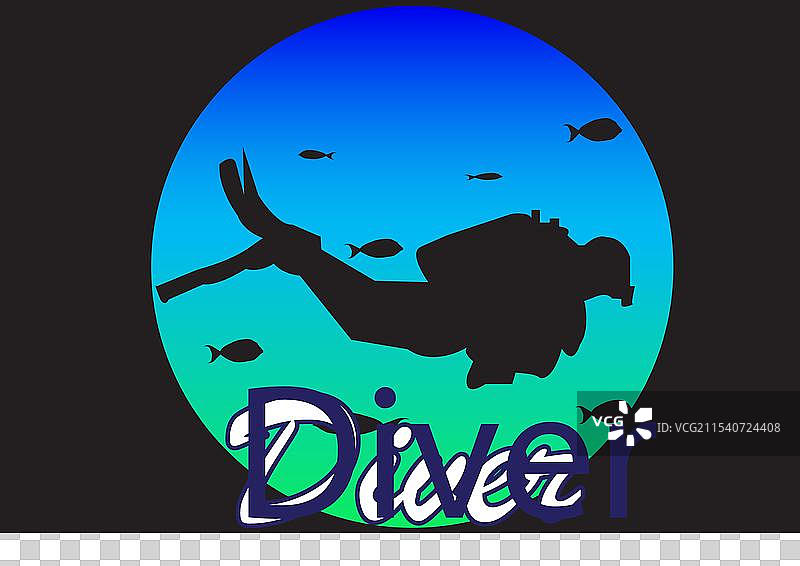 潜水员T恤设计，复古风景图片素材