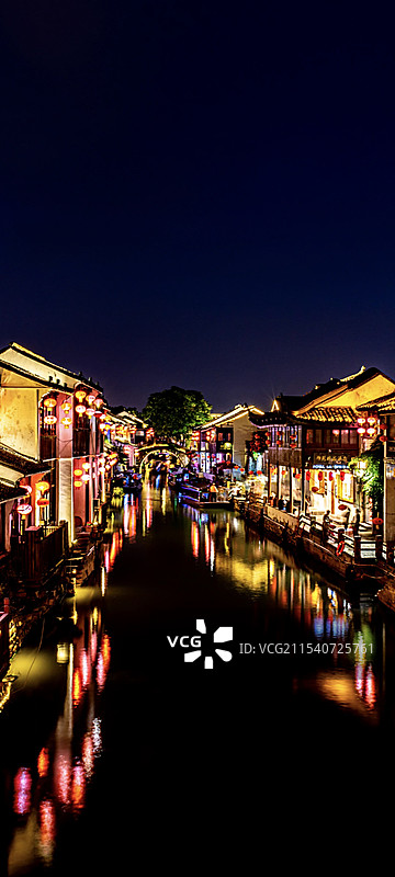 苏州山塘街夜景七里山塘手机壁纸图片素材