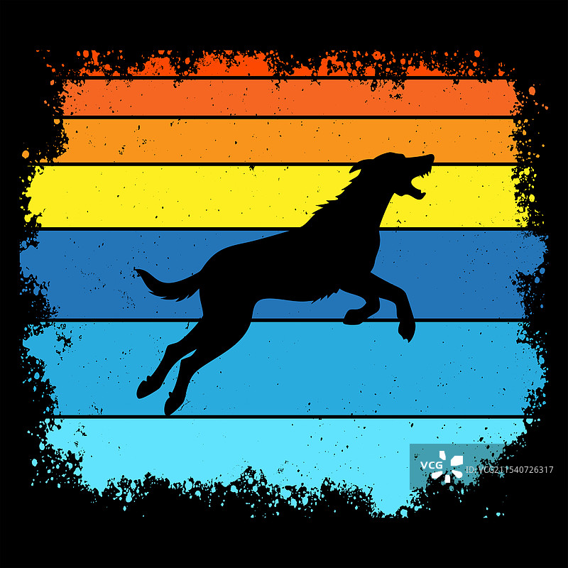 爱尔兰猎狼犬复古风格图片素材