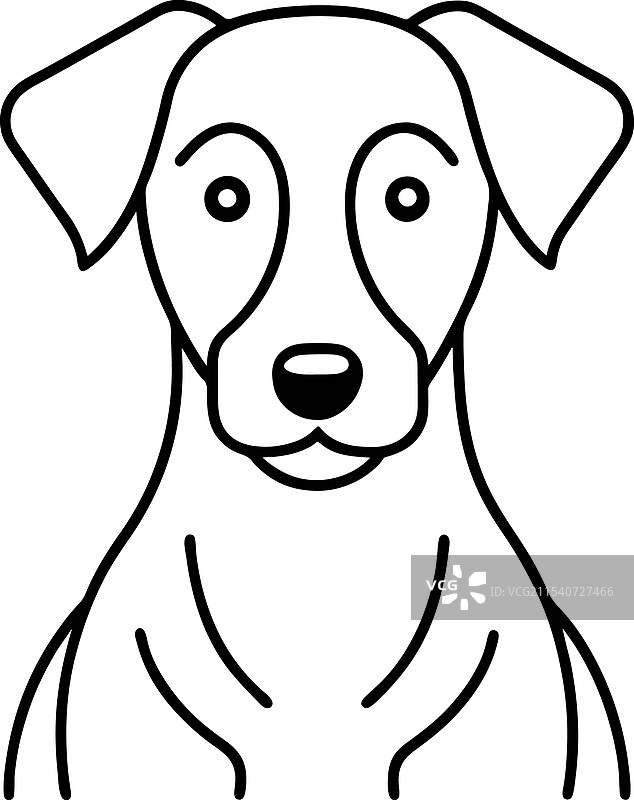 可爱狗狗线条图标概念轮廓图片素材