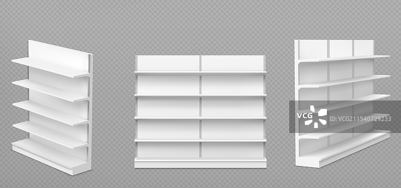 白色空超市货架模型图片素材