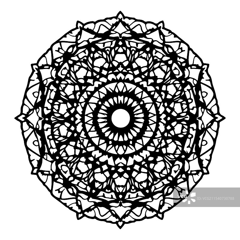 一个极简风格的曼荼罗，中央有圆形图案图片素材