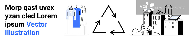 城市可持续发展概念与服装图片素材