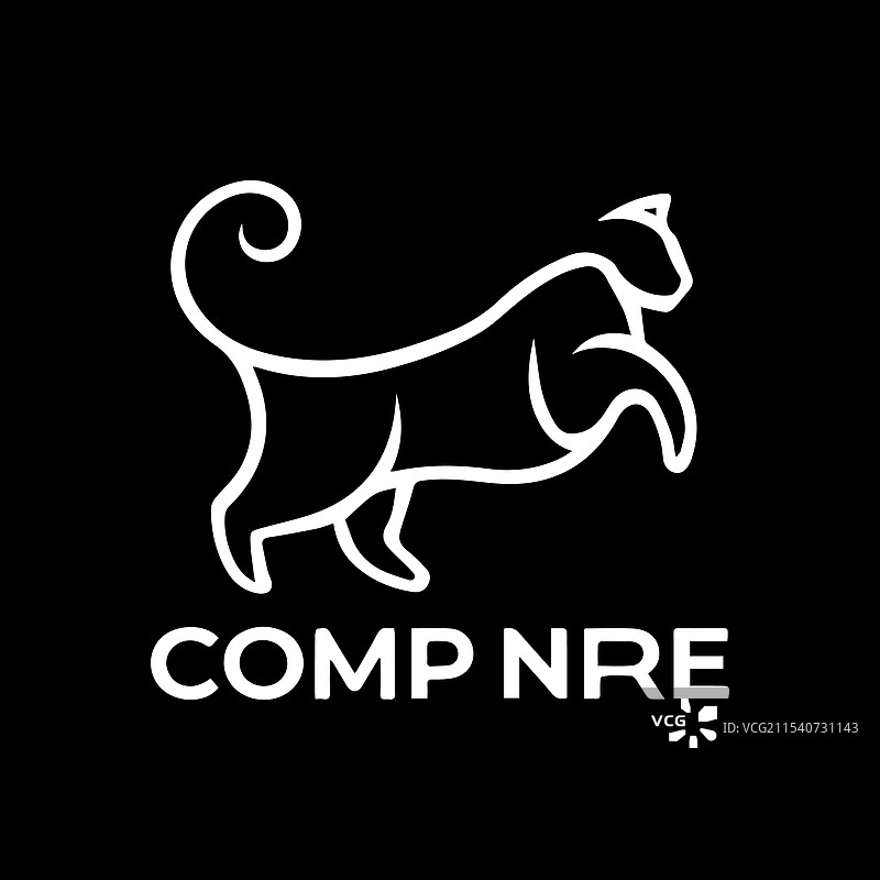 白色背景上的猫轮廓图标标志图片素材