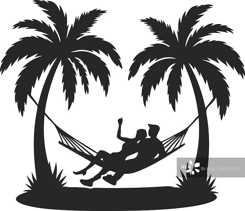 放松的情侣剪影图片素材