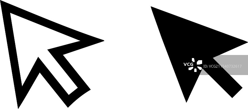 平面矢量计算机鼠标点击指针光标箭头图片素材