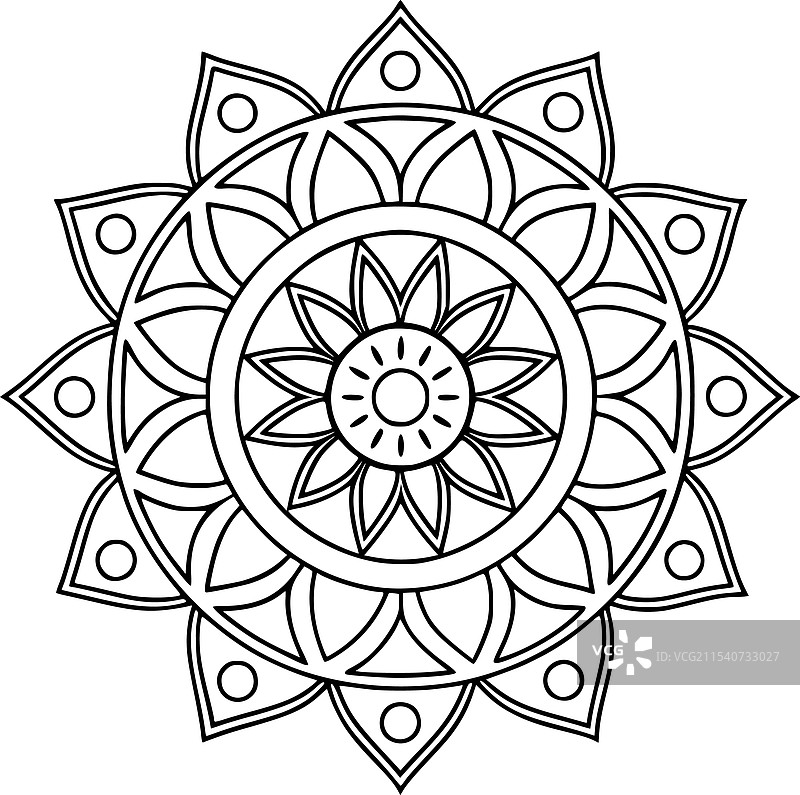 曼荼罗艺术剪影设计图片素材