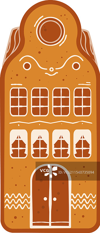 圣诞姜饼屋装饰着糖霜图片素材