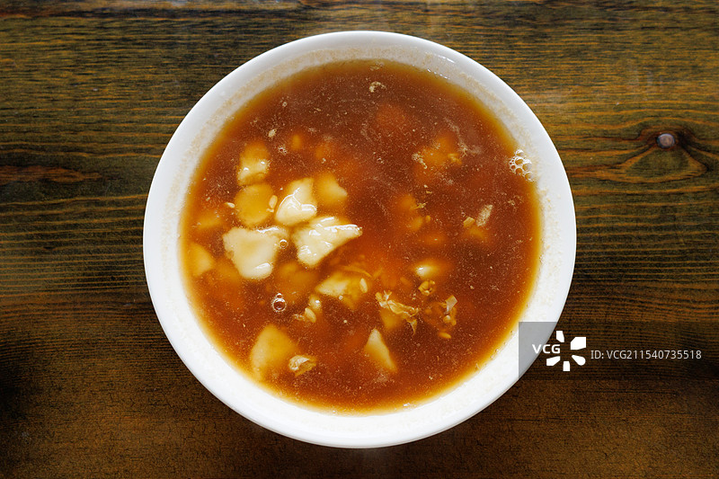 中国四川省成都市都江堰特色美食小吃，红糖醪糟，甜品糖水，早餐静物甜食特写图片素材