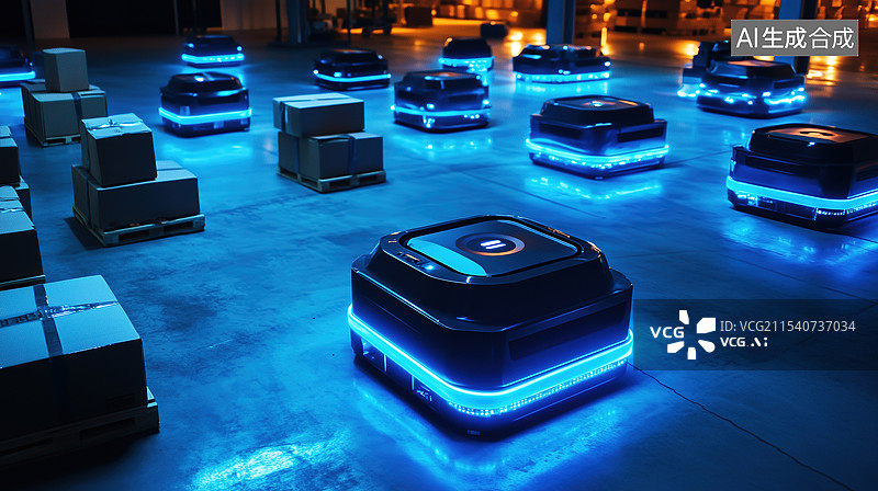 【AI数字艺术】快递运输机器人图片素材