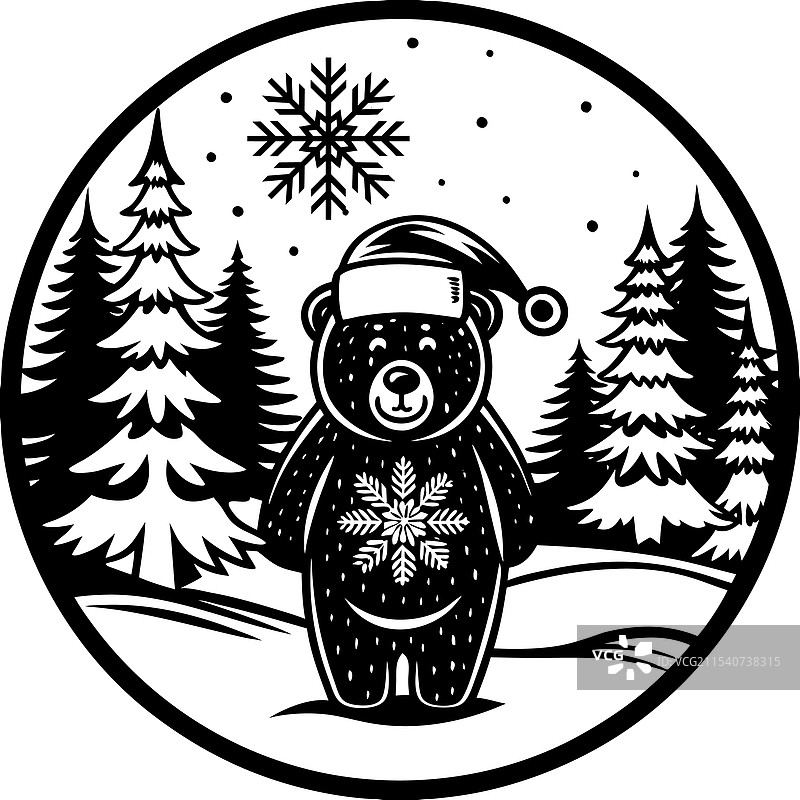 节日熊冬季仙境设计图片素材