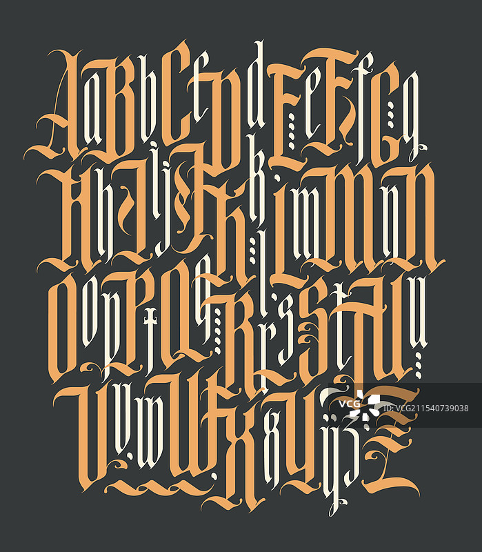 哥特字体组成的英文字母图片素材