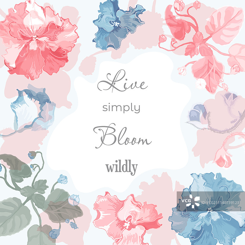 手绘植物部件贺卡图片素材