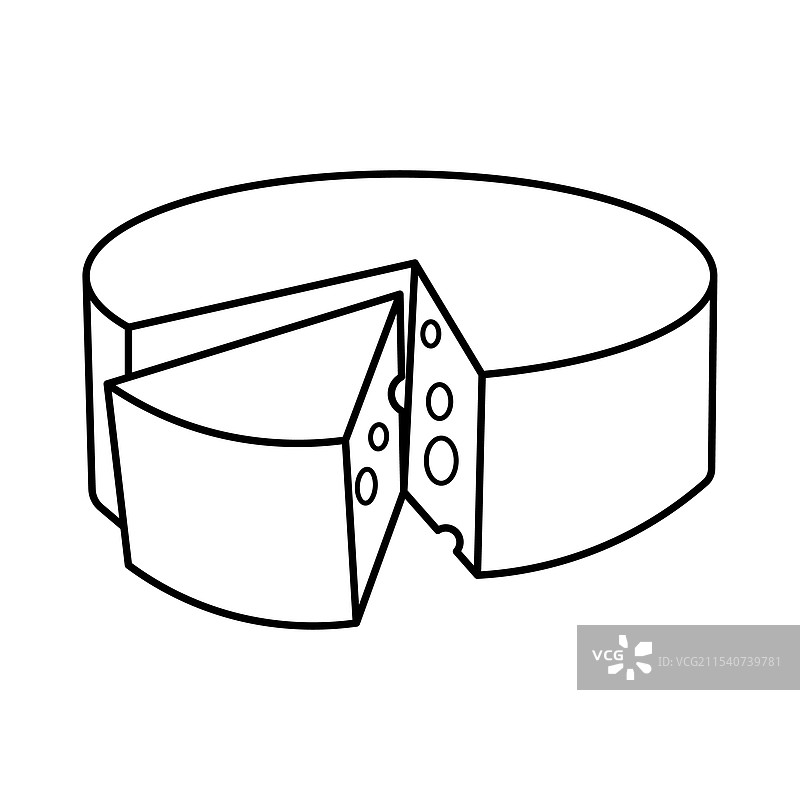 切了一块的奶酪轮图片素材