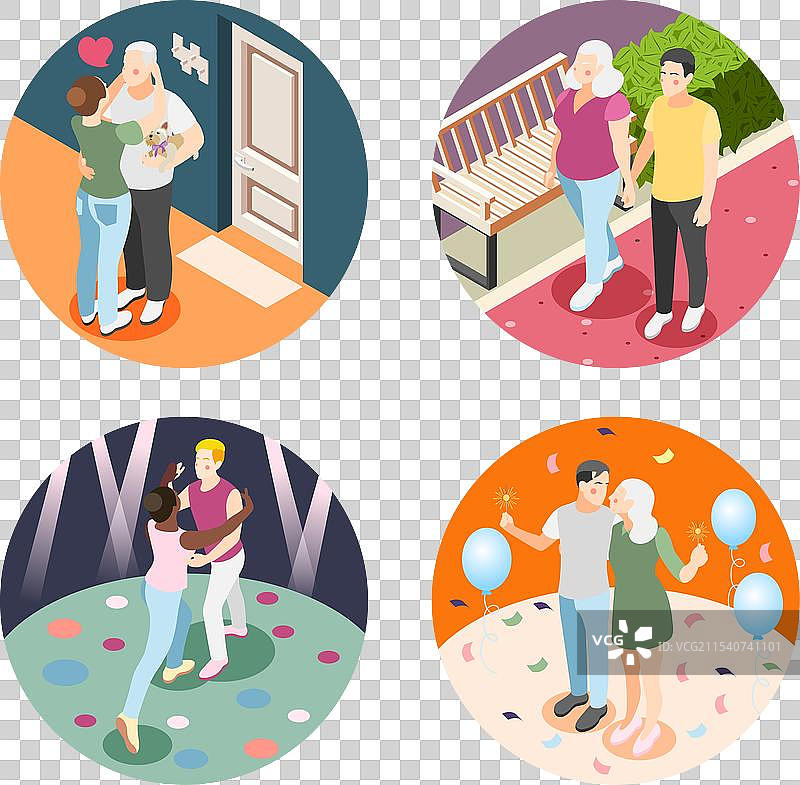 不同情侣的2x2设计概念图片素材