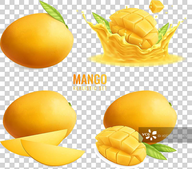 真实的芒果水果套装图片素材